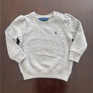 Polo by Ralph Lauren Toddler Light Gray Crewneck Sweatshirt with Navy Pony